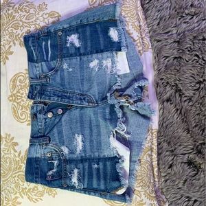 American Eagle ripped high waisted shorts